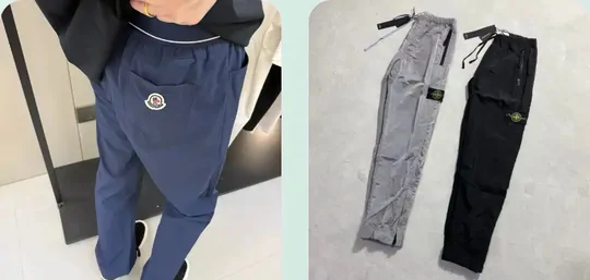 Navy, grey and black drawstring joggers